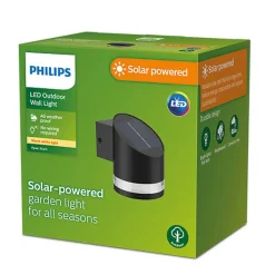 Online Philips Fyve vegglampe 1,5W 2700 Kelvin IP44 solcelledrevet med dag/natt sensor Svart
