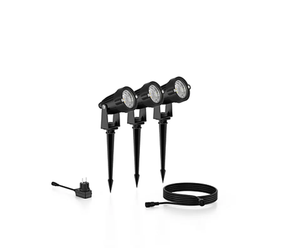 Clearance Philips Gardenlink Caper uplight 2700K 1,5W IP44 3-pakning - 24 Volt Svart