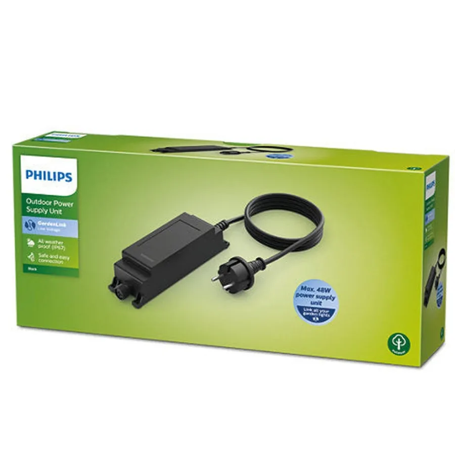 Clearance Philips Gardenlink ekstra strømforsyning 48W IP67 - - 12Volt Svart