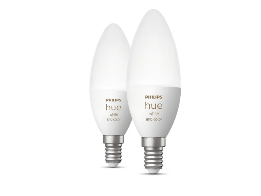Online Philips Hue B39 E14 lyspære 4W 2200-6500K pluss farge - 2 pakning