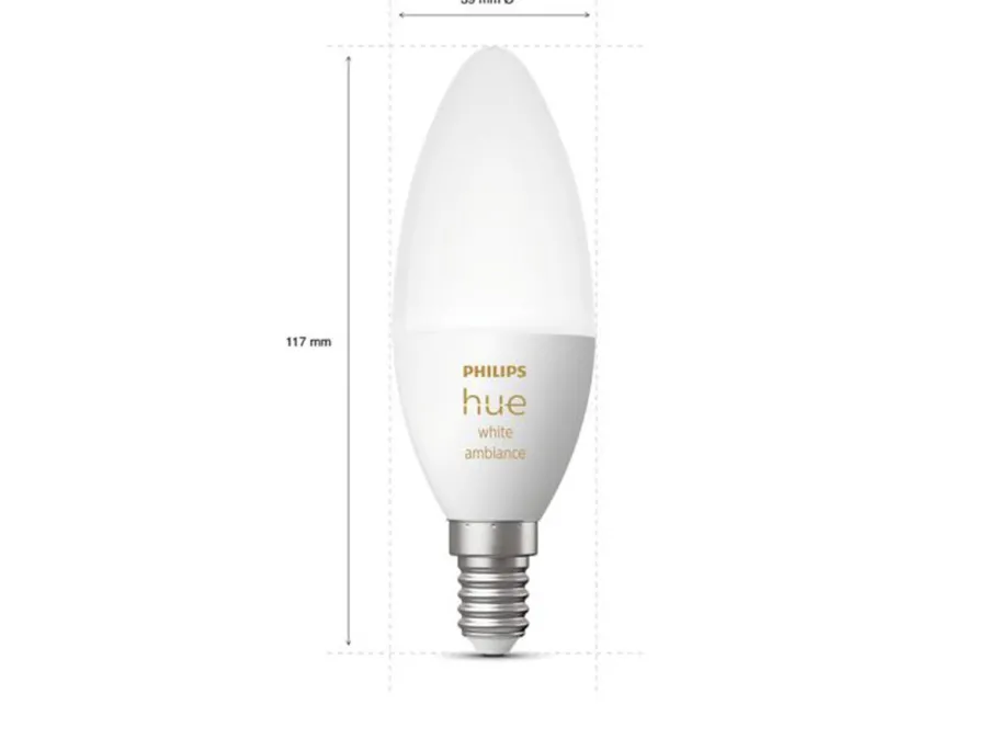 Outlet Philips Hue B39 E14 lyspære 5,2W 2200-6500K White Ambiance