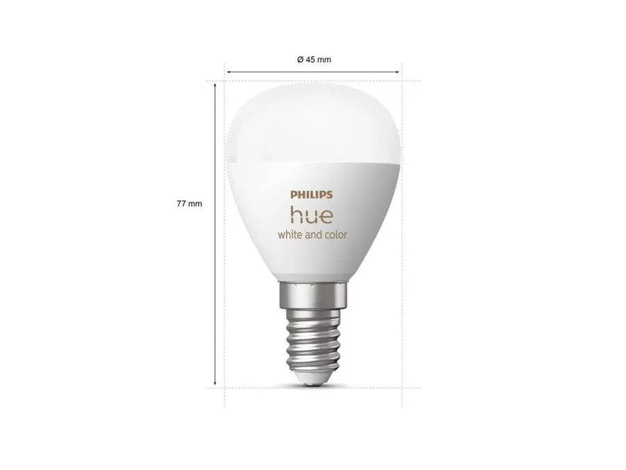Hot Philips Hue P45 E14 lyspære 5,1W 2200-6500K Hue White Color Ambiance