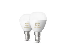 Clearance Philips Hue P45 E14 lyspære 5,1W 2200-6500K White Ambiance - 2 pakning