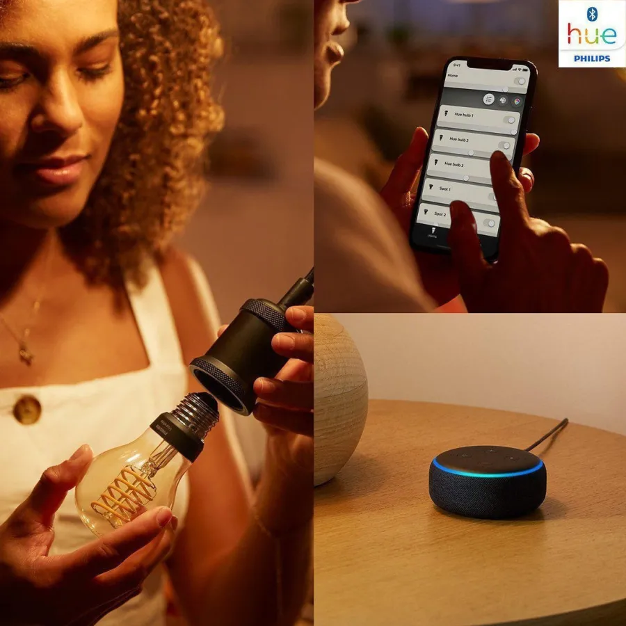Philips Hue White LED E27 Filament 7,2W, 2100K, dimbar, bluetooth Amber