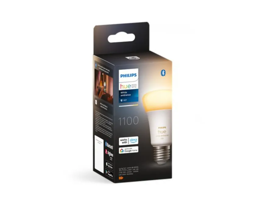 Outlet Philips Hue white LED 8W E27 A60 2200-6500 Kelvin - 60 mm Hvit