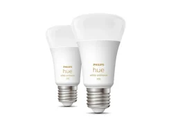 Philips Hue white LED 8W E27 A60 2200-6500 Kelvin - 60 mm - 2 pakning Hvit