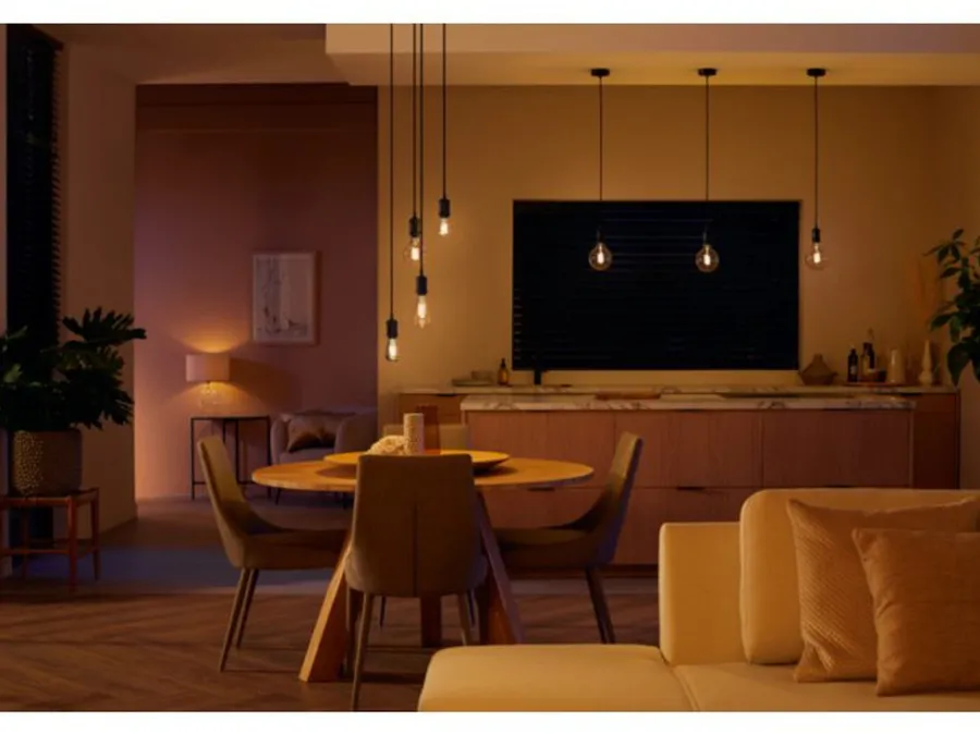 Outlet Philips Hue white LED 7W E27 G125 2200-4500 Kelvin - 125 mm Hvit