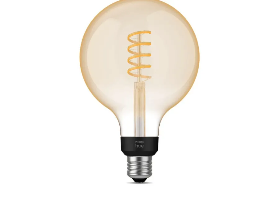 Outlet Philips Hue white LED 7W E27 G125 2200-4500 Kelvin - 125 mm Hvit