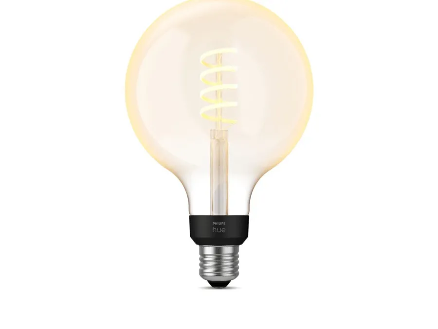 Outlet Philips Hue white LED 7W E27 G125 2200-4500 Kelvin - 125 mm Hvit
