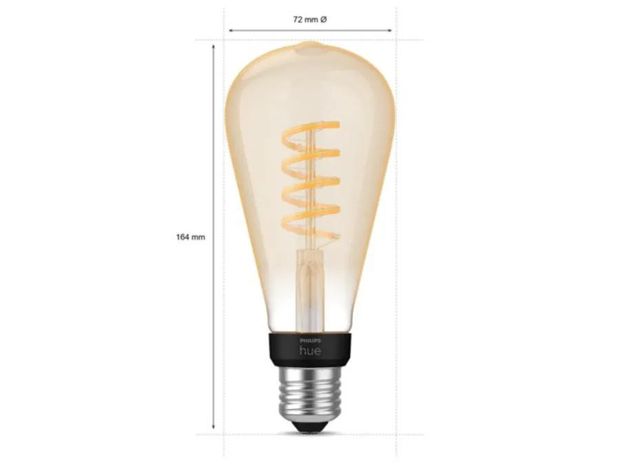 Clearance Philips Hue white LED 7W E27 ST72 2200-4500 Kelvin - 72 mm Hvit