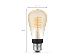Best Philips Hue white LED 7W E27 ST 64 2200-4500 Kelvin - 60 mm Hvit