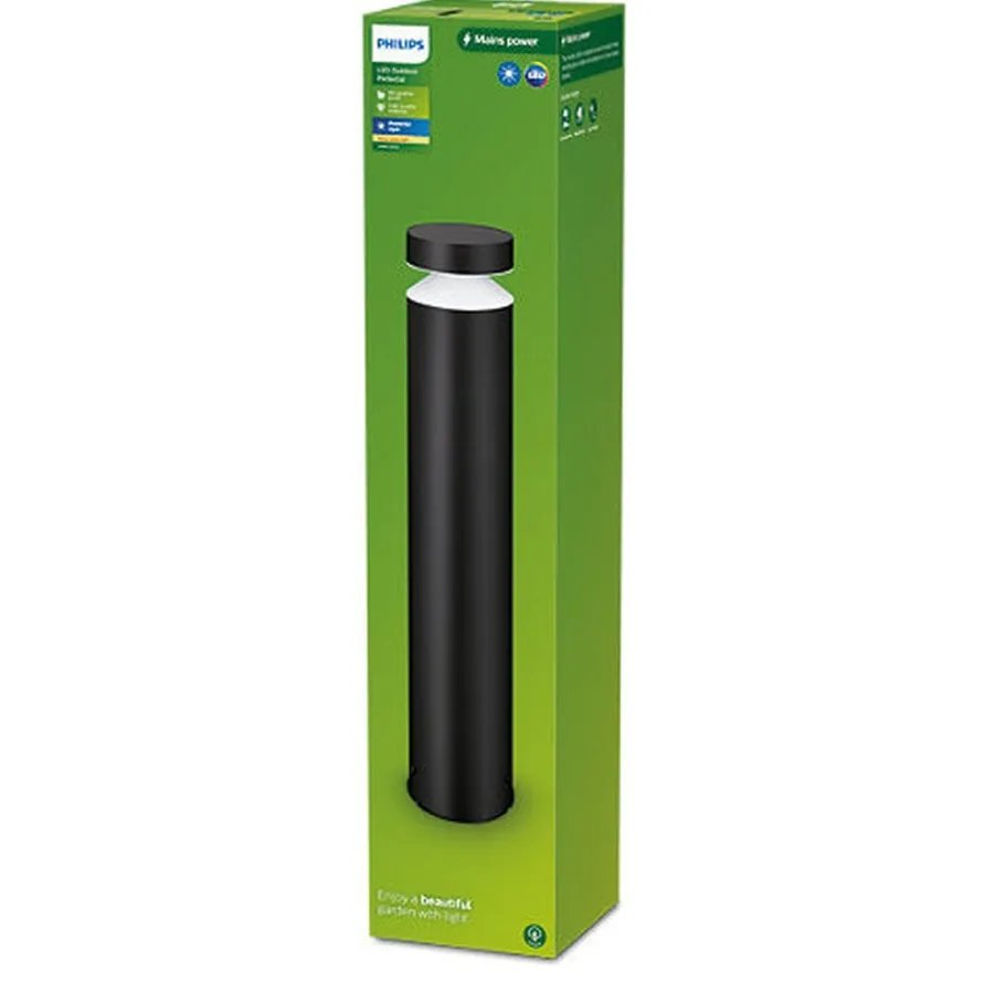 Clearance Philips Laven 6W pullert utendørs IP44 2700 Kelvin - 50 cm Svart