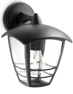 Clearance Philips myGarden Creek vegglampe ned utendørs IP44 Svart