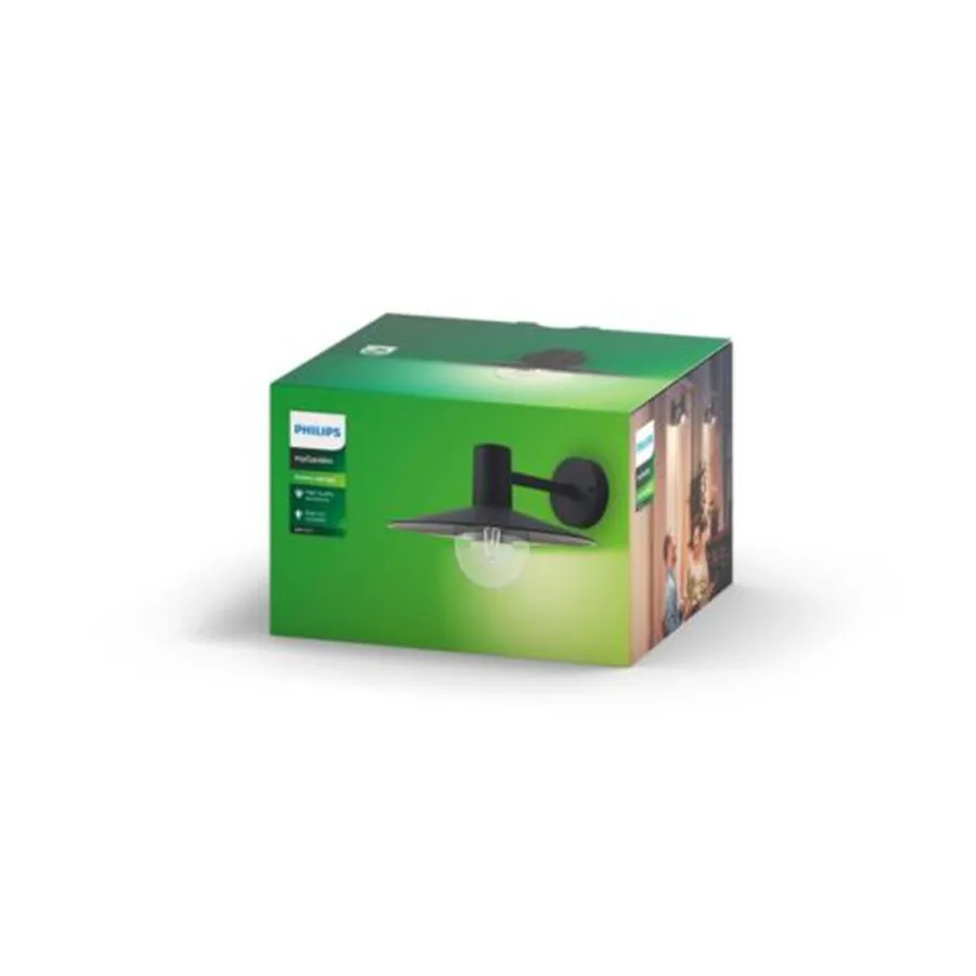 Discount Philips myGarden Skua vegglampe utendørs IP44 - Svart