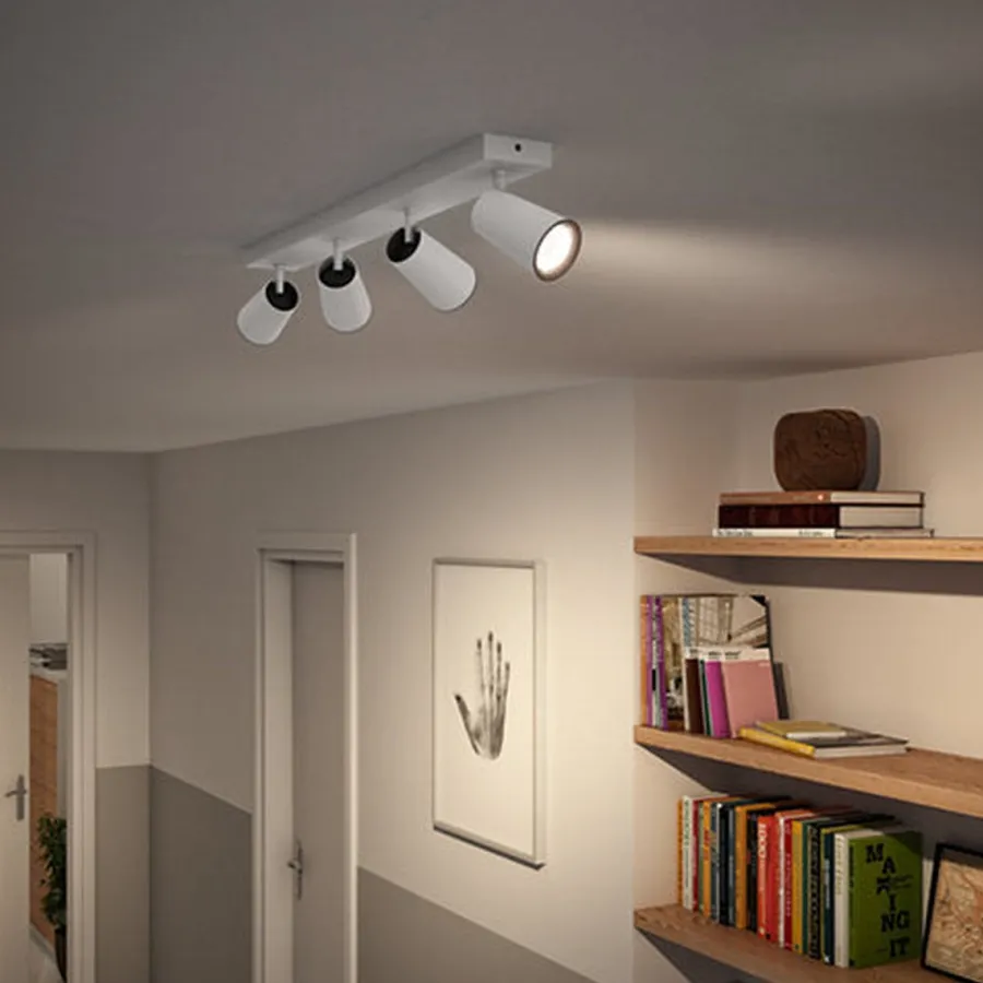 New Philips myLiving Paisley med 4 spot GU10 Hvit