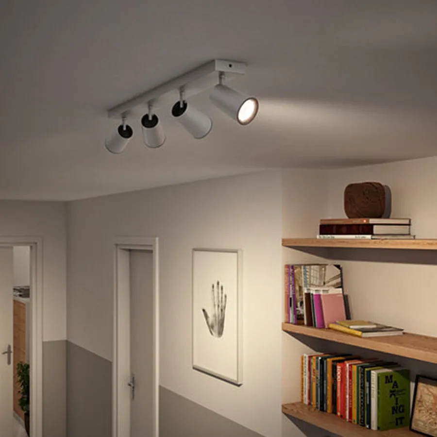 New Philips myLiving Paisley med 4 spot GU10 Hvit