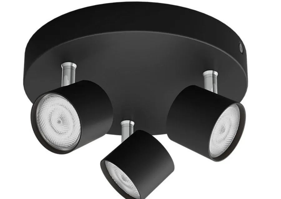 Best Philips myLiving star rund taklampe 3x4,5W 2700 Kelvin dimbar - Svart