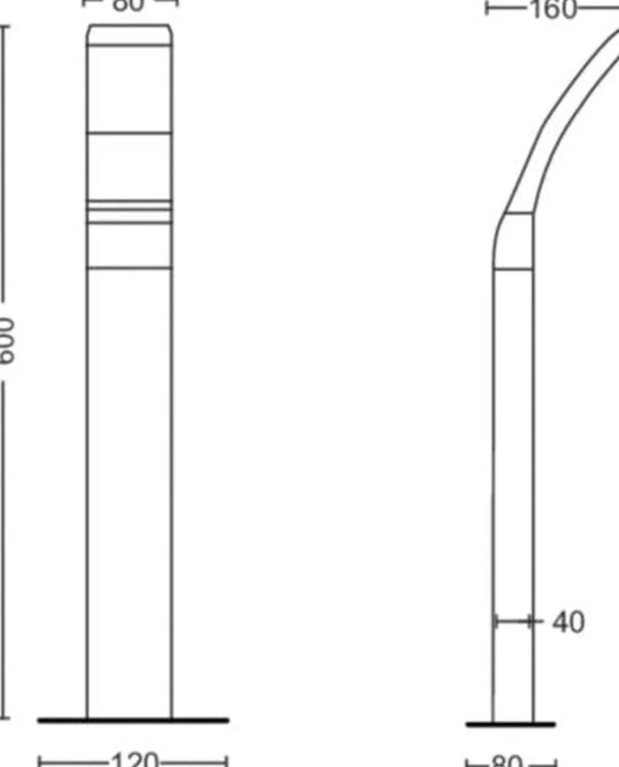 Sale Philips Splay pullert 60 cm utendørs IP44 12W LED - Antrasitt