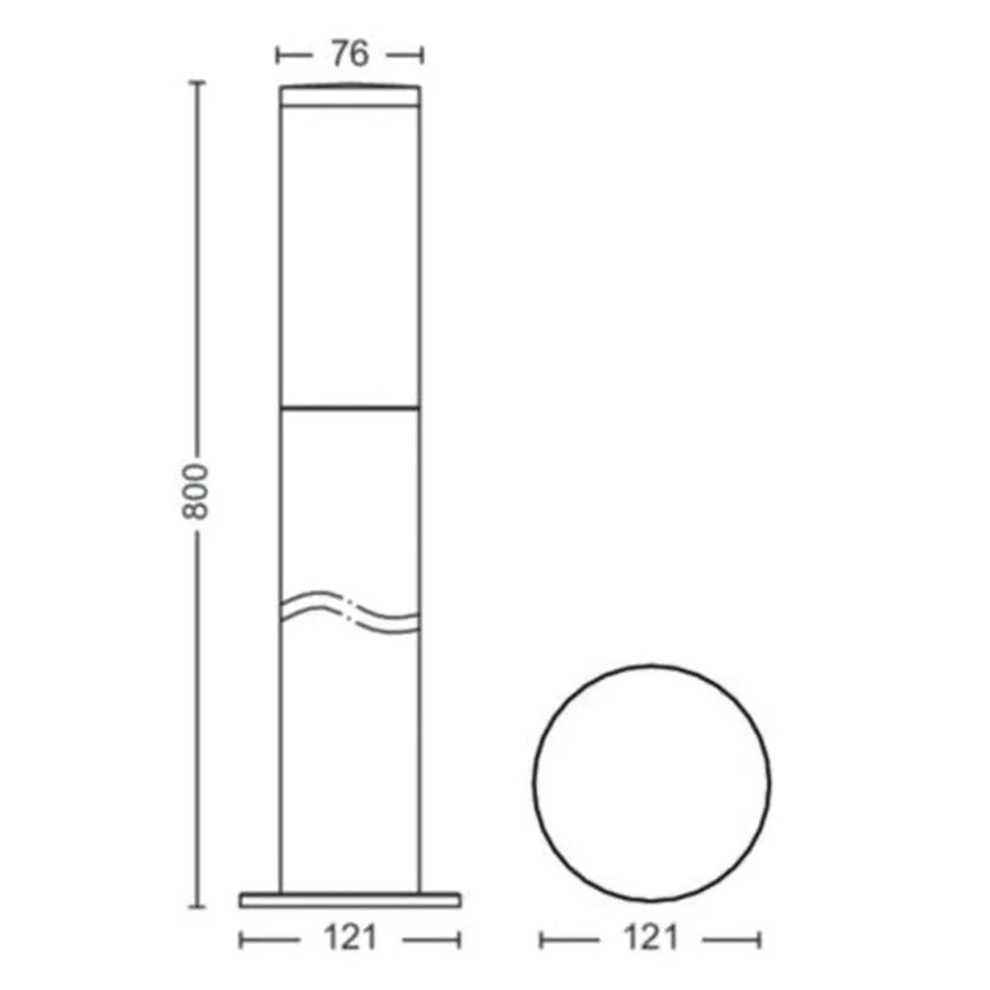 Discount Philips Utrecht pullert 80 cm utendørs IP44 E27 - Antrasitt