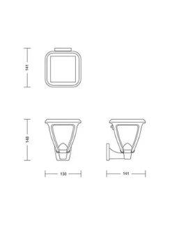 Hot Philips Vapora vegglampe 1,5W 2700 Kelvin IP44 solcelledrevet med dag/natt sensor Svart