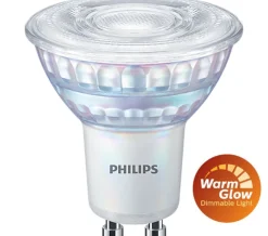 Clearance Philips 3,8W (50W), warmglow dimbar GU10 LED RA90 - 2 pakning Hvit