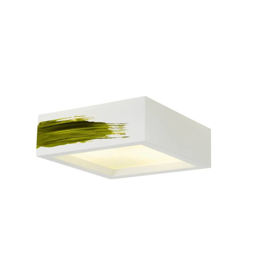 Online Slv Plastra firkantet taklampe 25x25 cm E27 Hvit