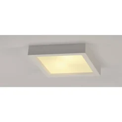 Online Slv Plastra firkantet taklampe 25x25 cm E27 Hvit