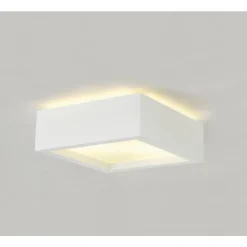Online Slv Plastra firkantet taklampe 25x25 cm E27 Hvit