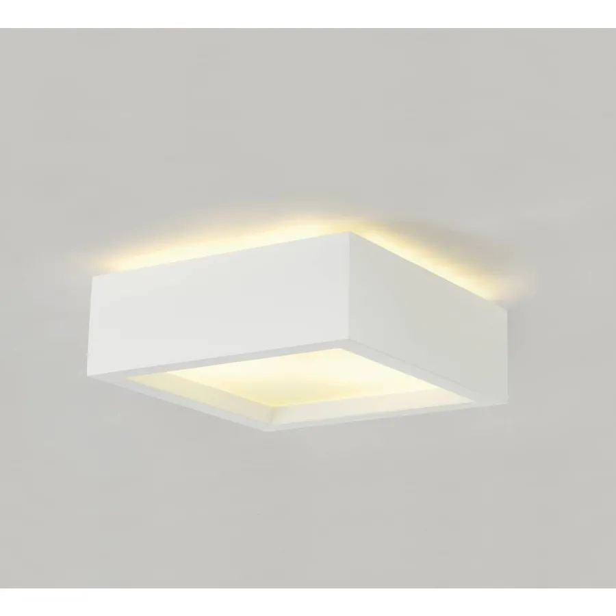 Online Slv Plastra firkantet taklampe 25x25 cm E27 Hvit