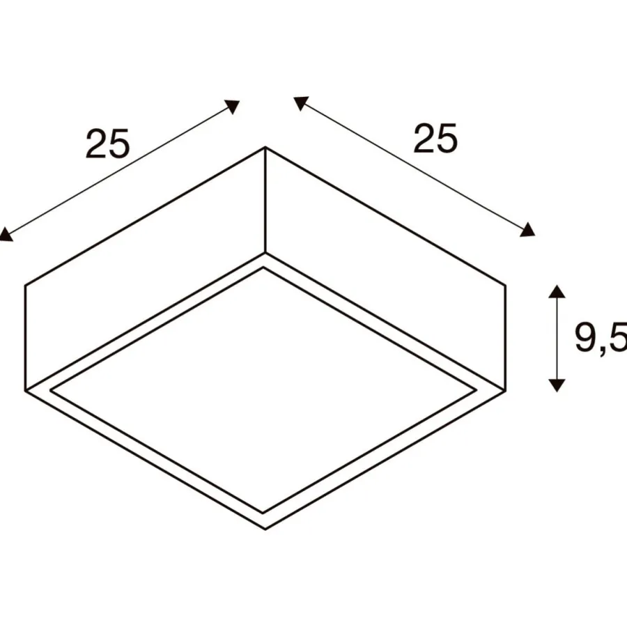 Online Slv Plastra firkantet taklampe 25x25 cm E27 Hvit