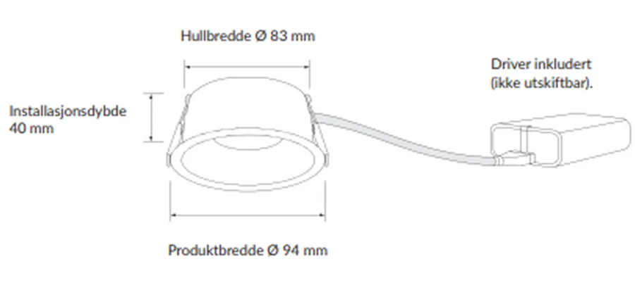 Plejd smart lavtbyggende spot / downlight 2200-4000K IP44 8W RA90 - 6 pakning