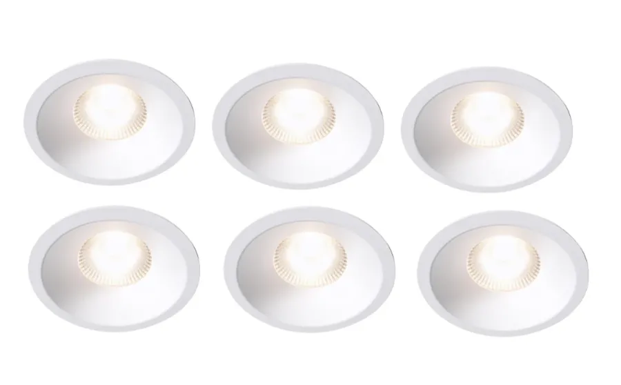 Plejd smart lavtbyggende spot / downlight 2200-4000K IP44 8W RA90 - 6 pakning