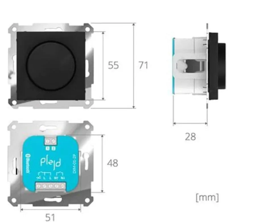 Clearance Plejd VRI-02 vri-dimmer trådløs Bluetooth, 1-2 pol, 300VA