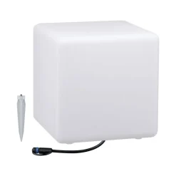 Outlet Paulmann Plug & Shine Cube 30x30 cm 6,5W 3000 Kelvin IP67 - Med jordspyd Hvit
