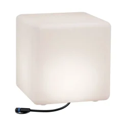 Outlet Paulmann Plug & Shine Cube 30x30 cm 6,5W 3000 Kelvin IP67 - Med jordspyd Hvit