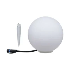 Discount Paulmann Plug & Shine Globe 20 cm 2,8W 3000 Kelvin IP67 - Med jordspyd Hvit