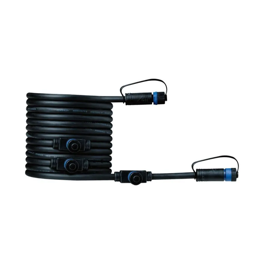 Hot Paulmann Plug & Shine 5 meter kabel med 4 utganger Svart