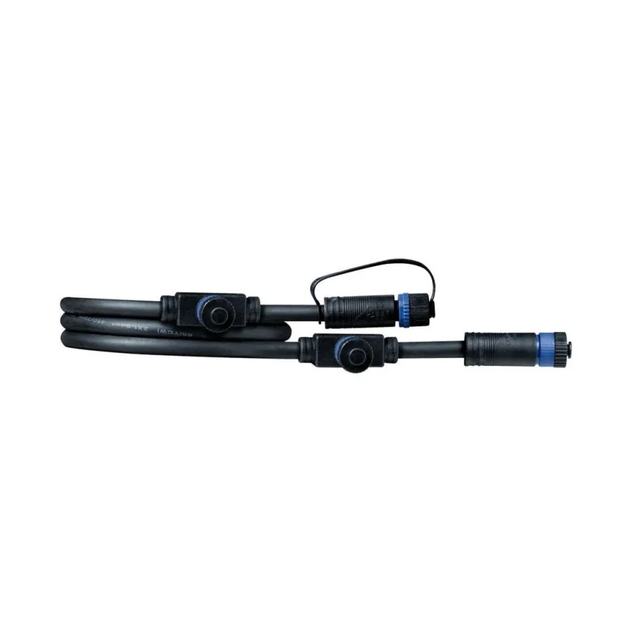 New Paulmann Plug & Shine 1 meter kabel med 3 utganger Svart