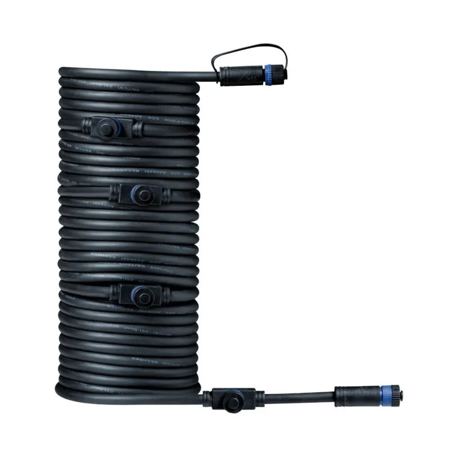 Discount Paulmann Plug & Shine 10 meter kabel med 5 utganger Svart