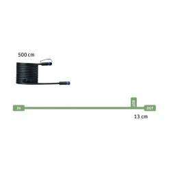 Hot Paulmann Plug & Shine 5 meter kabel med 2 utganger Svart