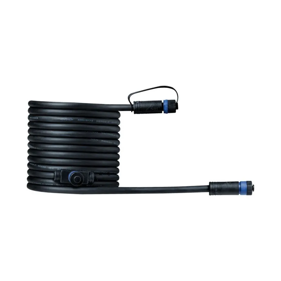 Hot Paulmann Plug & Shine 5 meter kabel med 2 utganger Svart