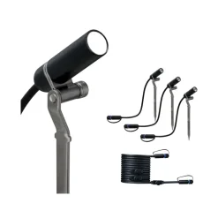 Best Paulmann Plug & Shine Platini spot med spyd 2W 3000 Kelvin IP65 - 3 pakning Antrasitt