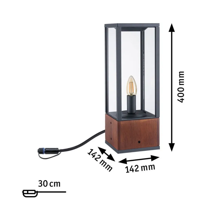 Best Paulmann Plug & Shine Venea pullert IP44 40 cm 2W 1900 Kelvin E14 - 24 Volt Tre