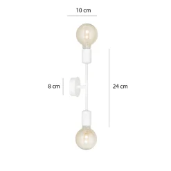Emibig Proton vegglampe 2 lys - Hvit
