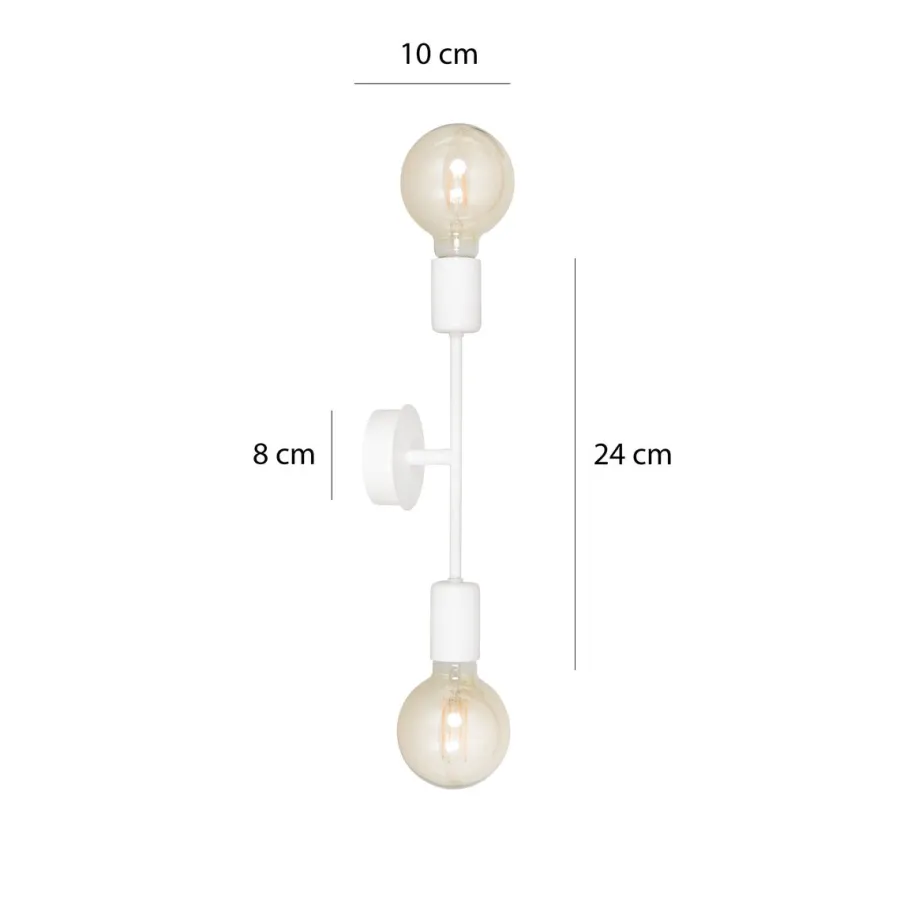 Emibig Proton vegglampe 2 lys - Hvit