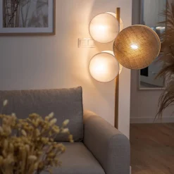 Online TK Lighting Puls gulvlampe Brun / Hvit