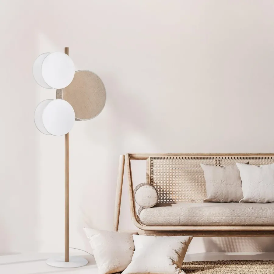 Online TK Lighting Puls gulvlampe Brun / Hvit