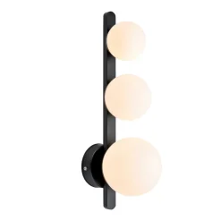Clearance Marksløjd Puro vegglampe IP44 - Svart/opal - Svart / Opal