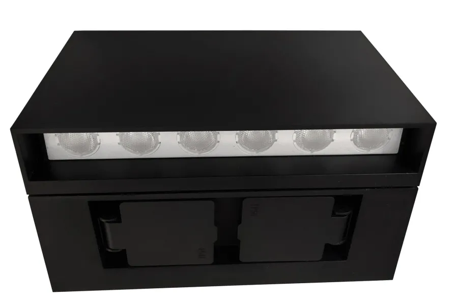 Hot NorDesign Rapido K2 vegglampe utendørs Opp/ned med stikkontakt 12W LED 3000K - Svart