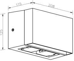 Hot NorDesign Rapido K2 vegglampe utendørs Opp/ned med stikkontakt 12W LED 3000K - Svart